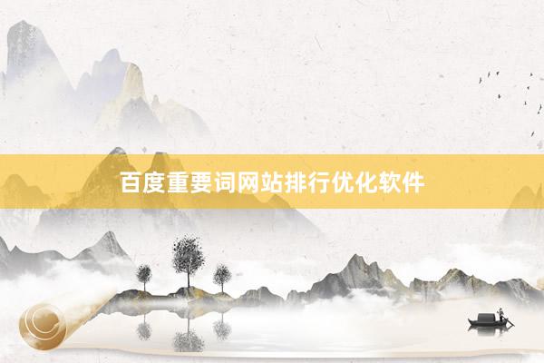 百度重要词网站排行优化软件